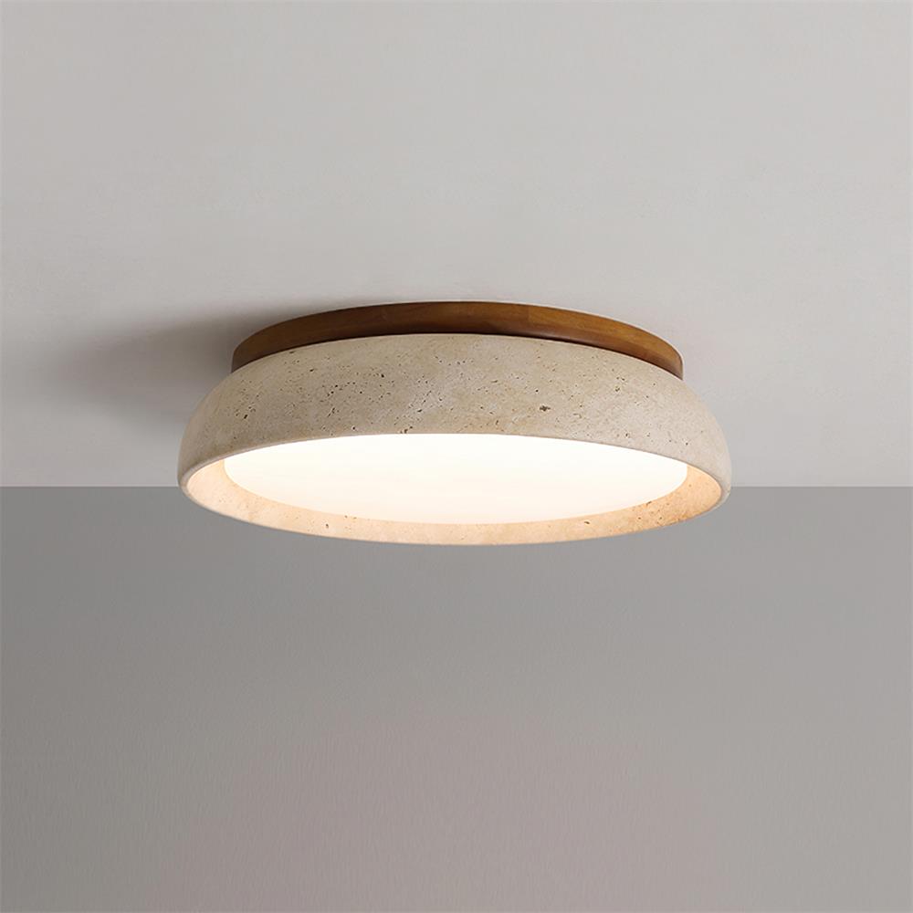 Solenne Travertine Ceiling Lamp | Architectural LED Flush Mount