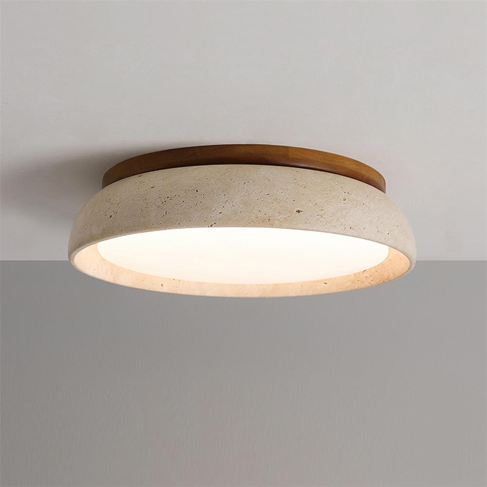 Solenne Travertine Ceiling Lamp | Architectural LED Flush Mount