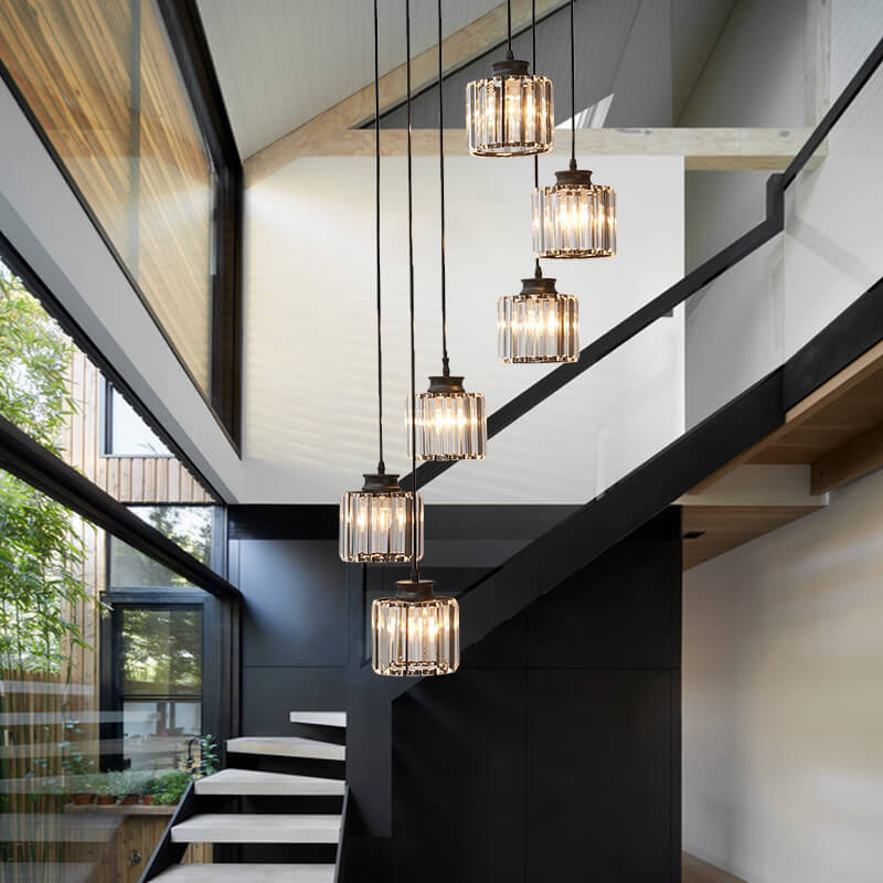Celeste 6-Light Modern Chandelier | Adjustable Metal Pendant in Gold or Black