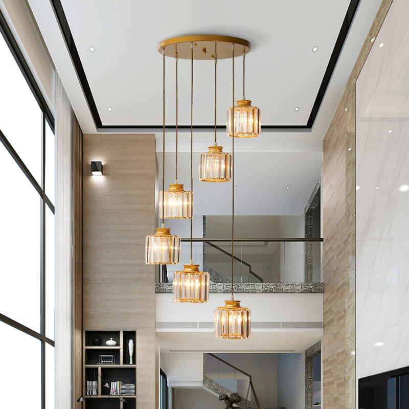Celeste 6-Light Modern Chandelier | Adjustable Metal Pendant in Gold or Black