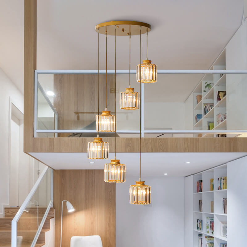 Celeste 6-Light Modern Chandelier | Adjustable Metal Pendant in Gold or Black