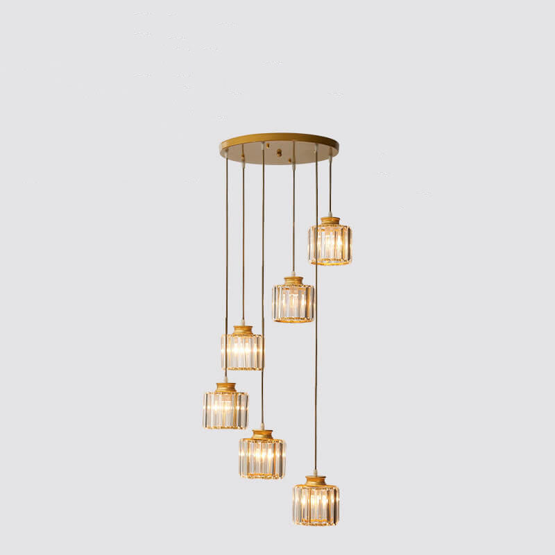 Celeste 6-Light Modern Chandelier | Adjustable Metal Pendant in Gold or Black