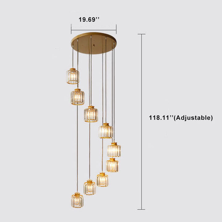 Celeste 6-Light Modern Chandelier | Adjustable Metal Pendant in Gold or Black
