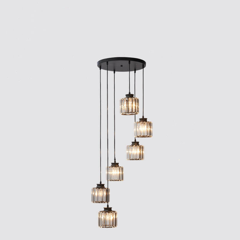 Celeste 6-Light Modern Chandelier | Adjustable Metal Pendant in Gold or Black