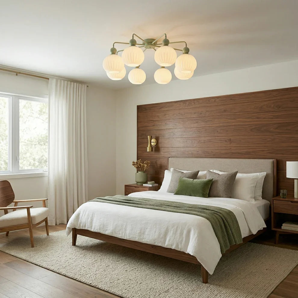 Pumpkin Glass Multi-Head Ceiling Lamp