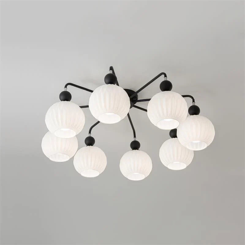 Pumpkin Glass Multi-Head Ceiling Lamp