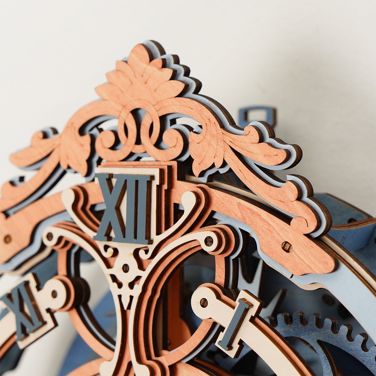 3D Wooden Romantic Puzzle Wall Clock