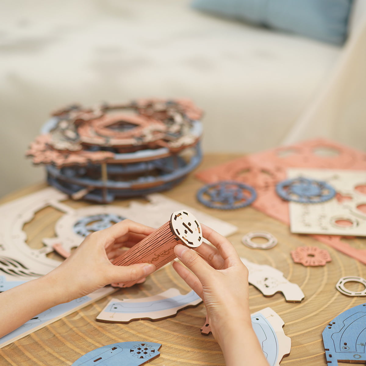 3D Wooden Romantic Puzzle Wall Clock