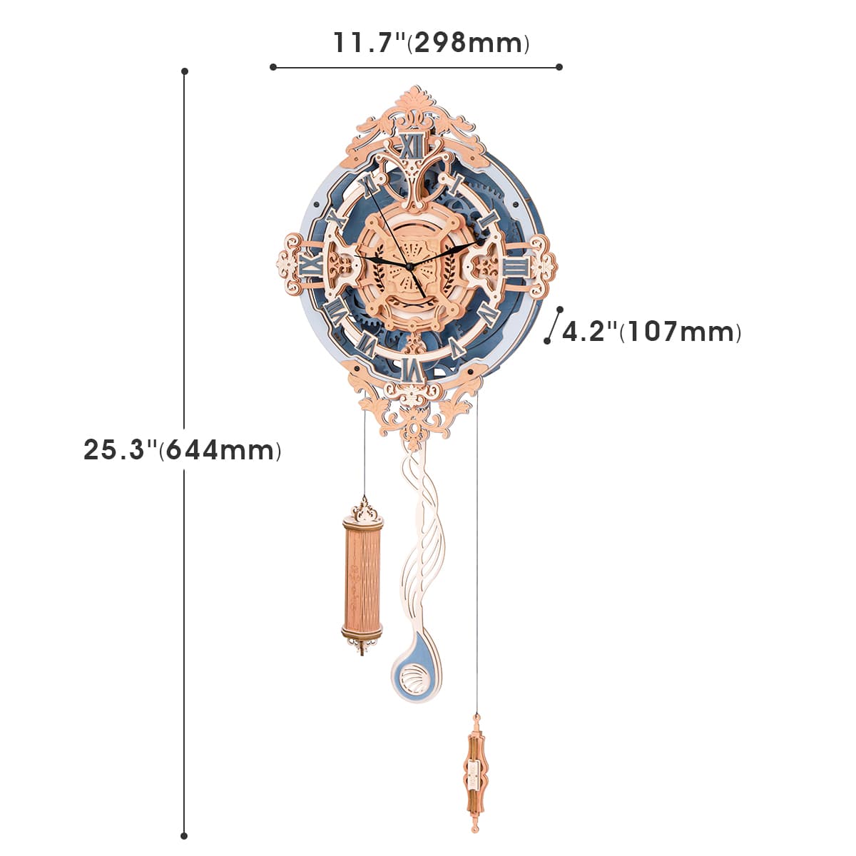 3D Wooden Romantic Puzzle Wall Clock