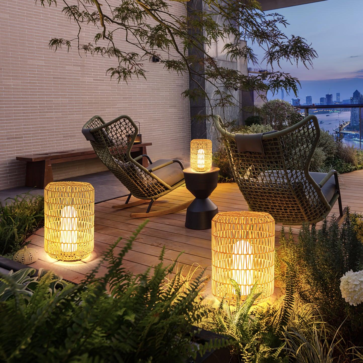 Rattan Outdoor Light