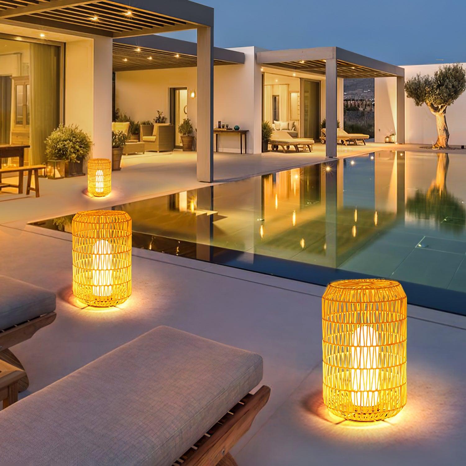 Rattan Outdoor Light