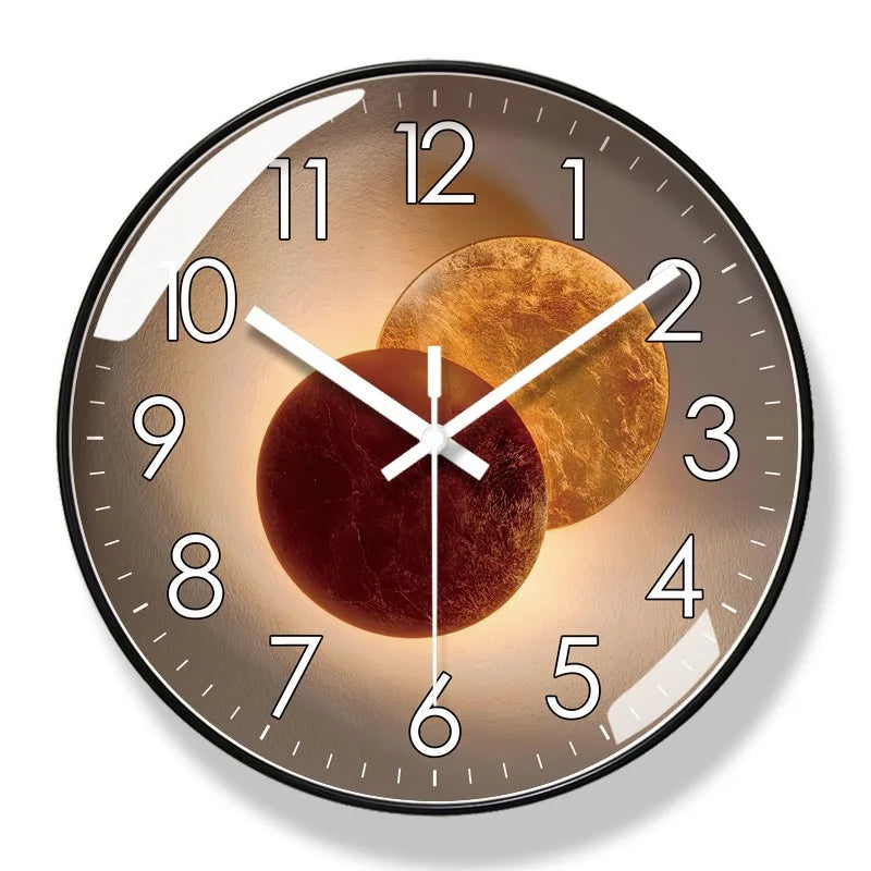 Round Silent Quartz Wall Clock Acrylic Two Sizes