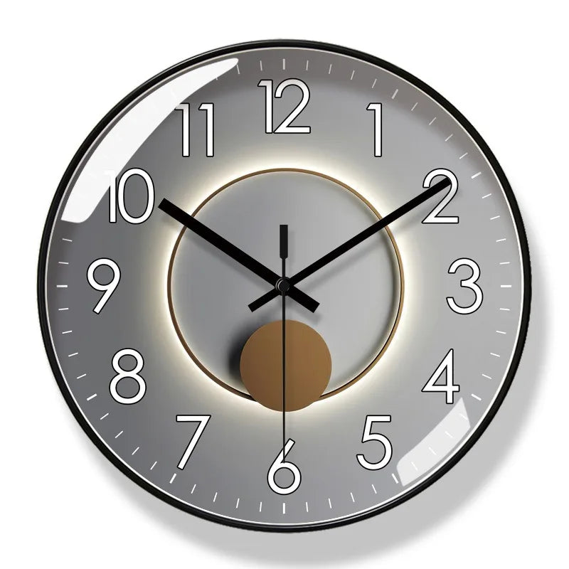 Round Silent Quartz Wall Clock Acrylic Two Sizes
