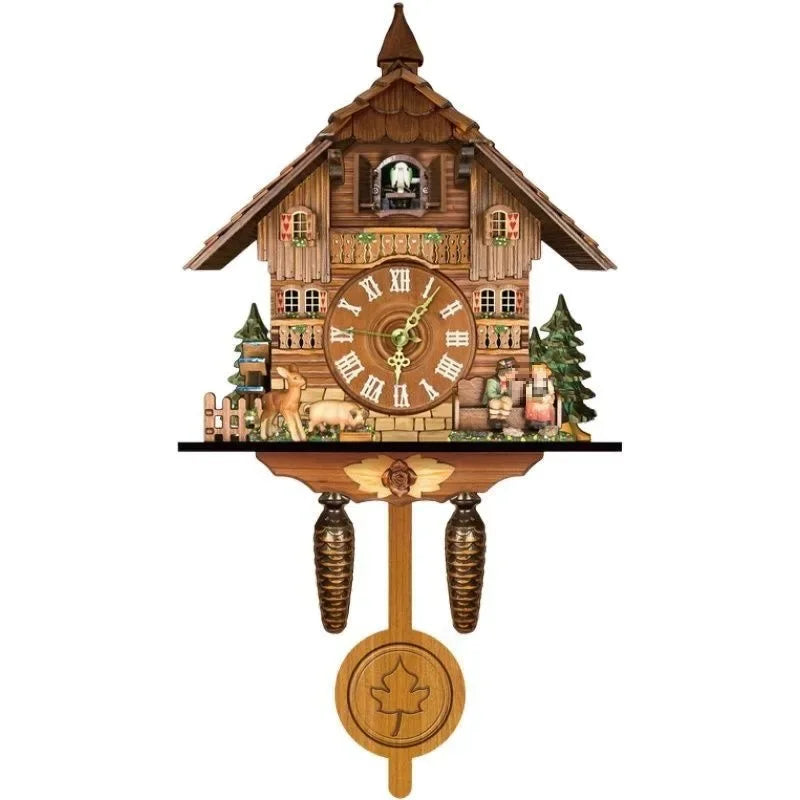 Chalet-Inspired Wooden Cuckoo Wall Clock