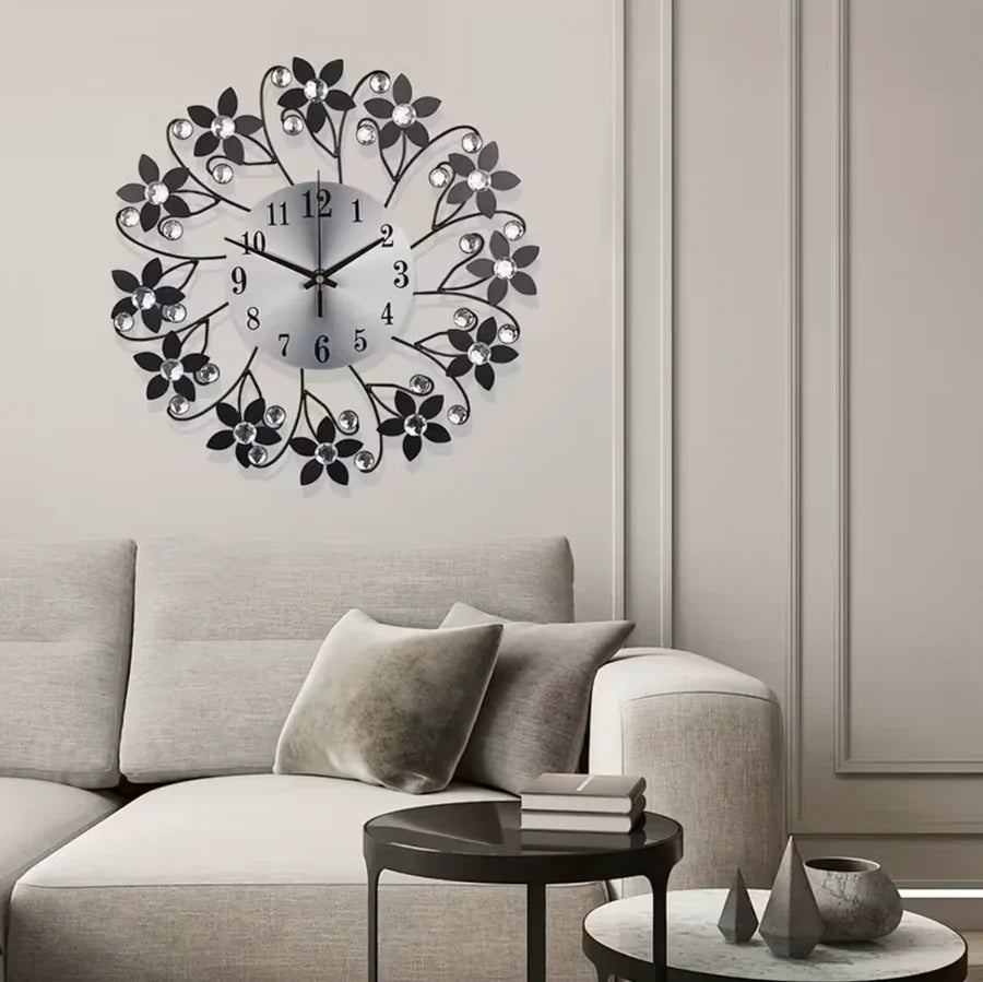 Crystal Bloom Artisan Wall Clock