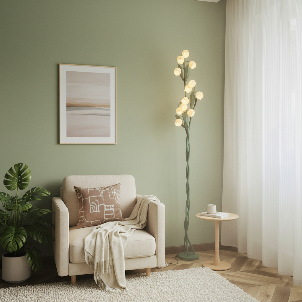 Floréa Bloom Floor Lamp | Metal Frame with Acrylic Petal Shades & USB Base