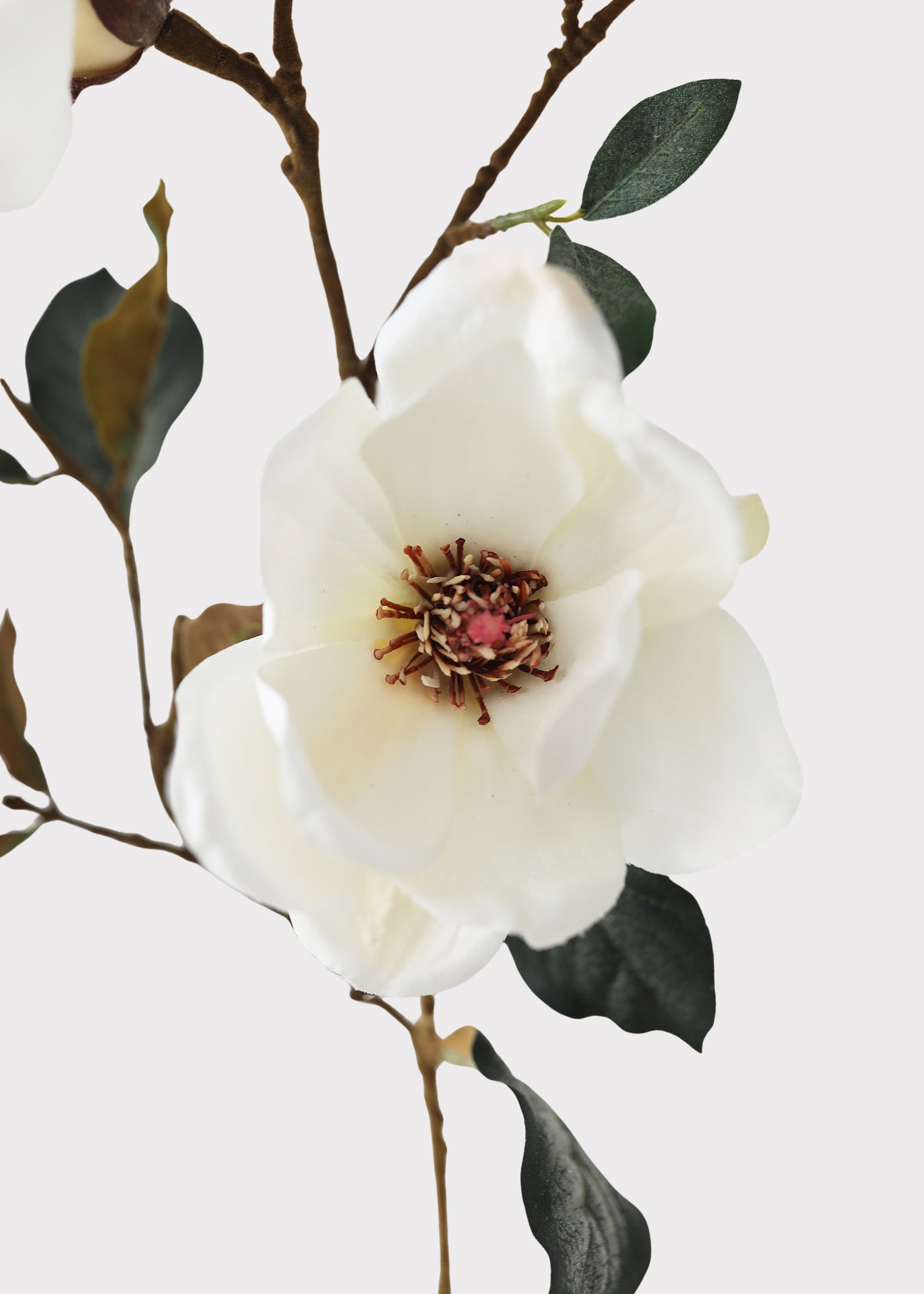 Artificial Flower Magnolia Blossom Branch Cream 35"