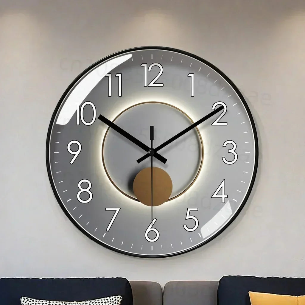 Round Silent Quartz Wall Clock Acrylic Two Sizes