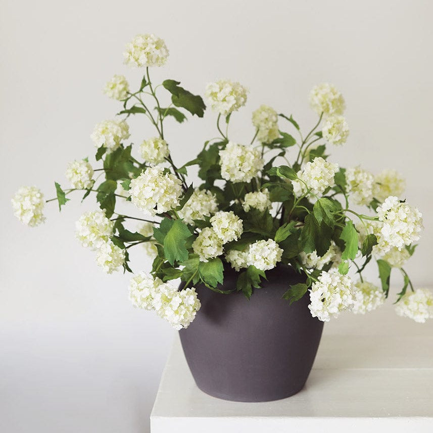 Cream White Artificial Snowball Flower Stem