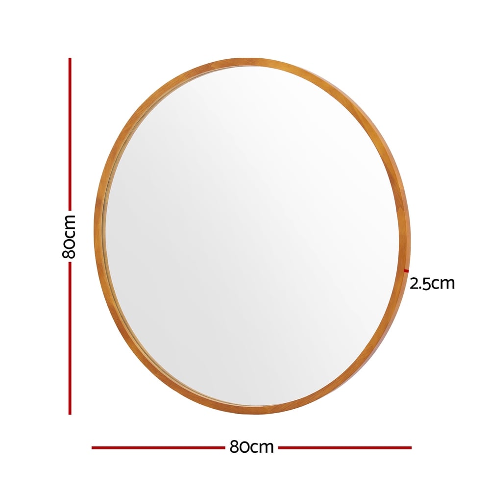 Aspen Round Mirror | Solid Wood Frame with Premium Glass