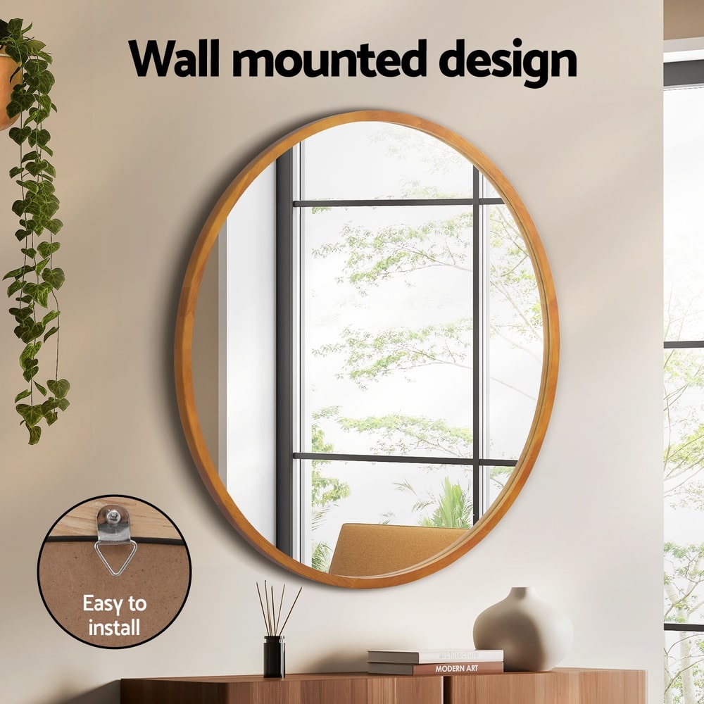 Aspen Round Mirror | Solid Wood Frame with Premium Glass