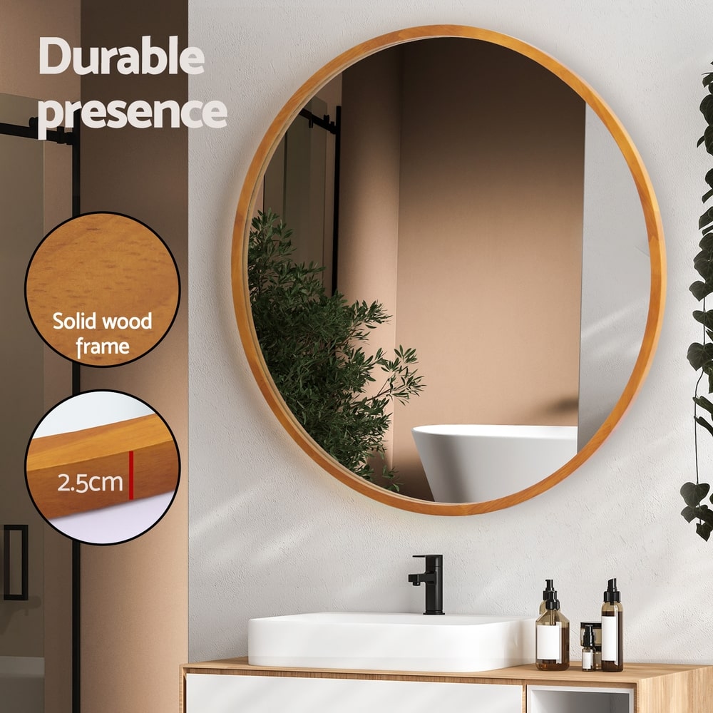 Aspen Round Mirror | Solid Wood Frame with Premium Glass