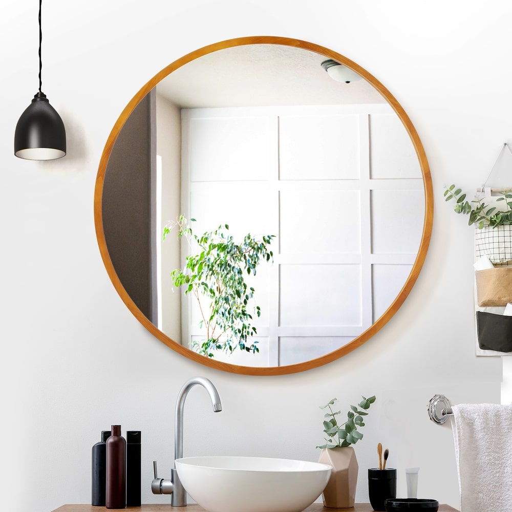 Aspen Round Mirror | Solid Wood Frame with Premium Glass