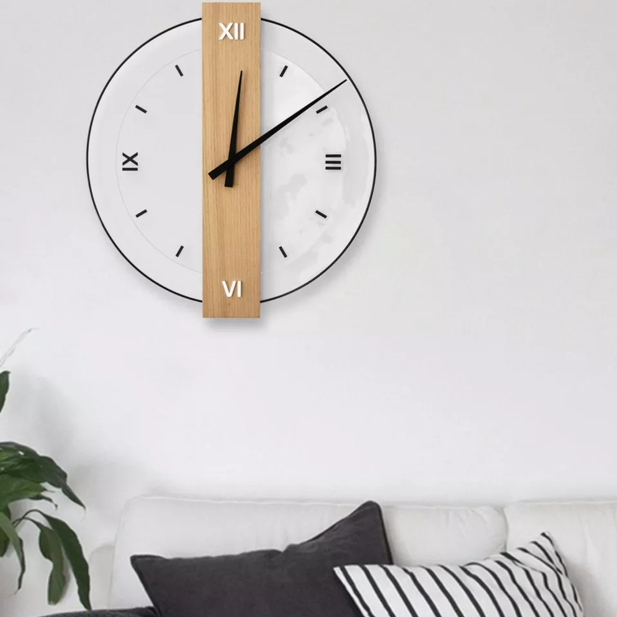 Elowen Large Wall Clock | Modern Wood Design, Minimalist Decor