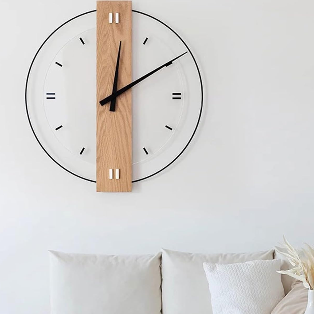 Elowen Large Wall Clock | Modern Wood Design, Minimalist Decor