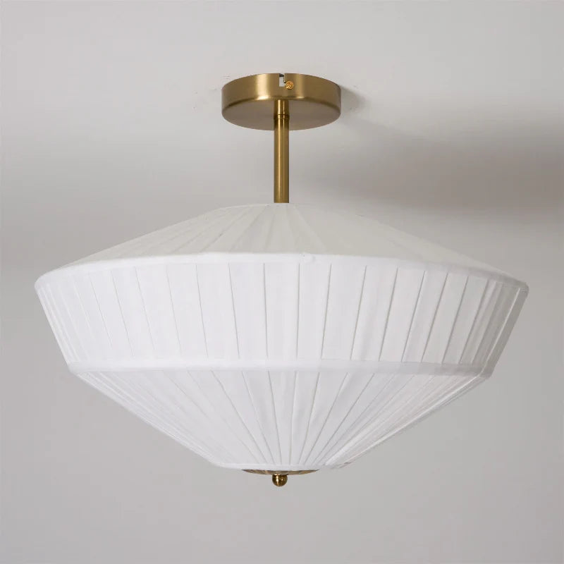 Ivory Fabric Flush Mount Ceiling Light