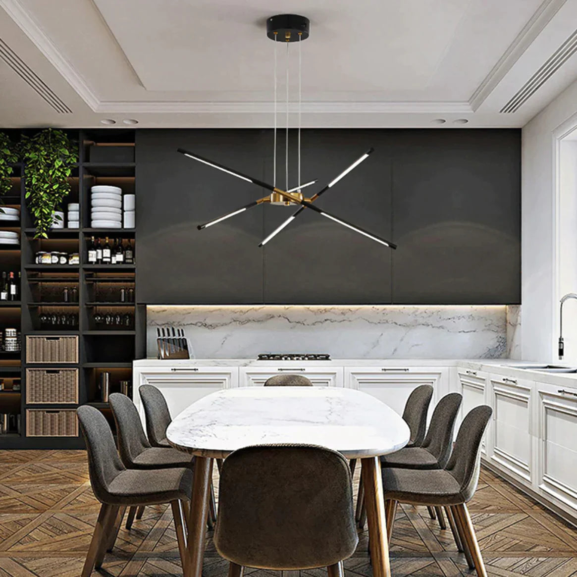 Multi-Arm Spider Chandelier Adjustable Pendant Light