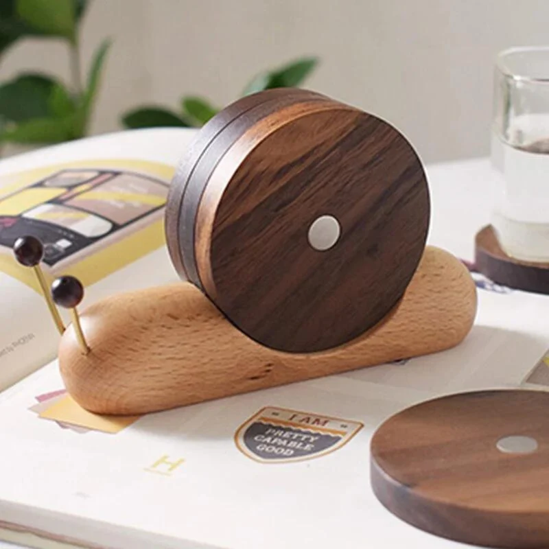 Snail Walnut Coaster Set