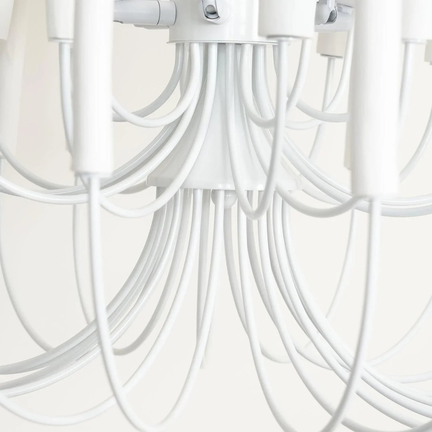 Whitewashed Wood Rod Chandelier