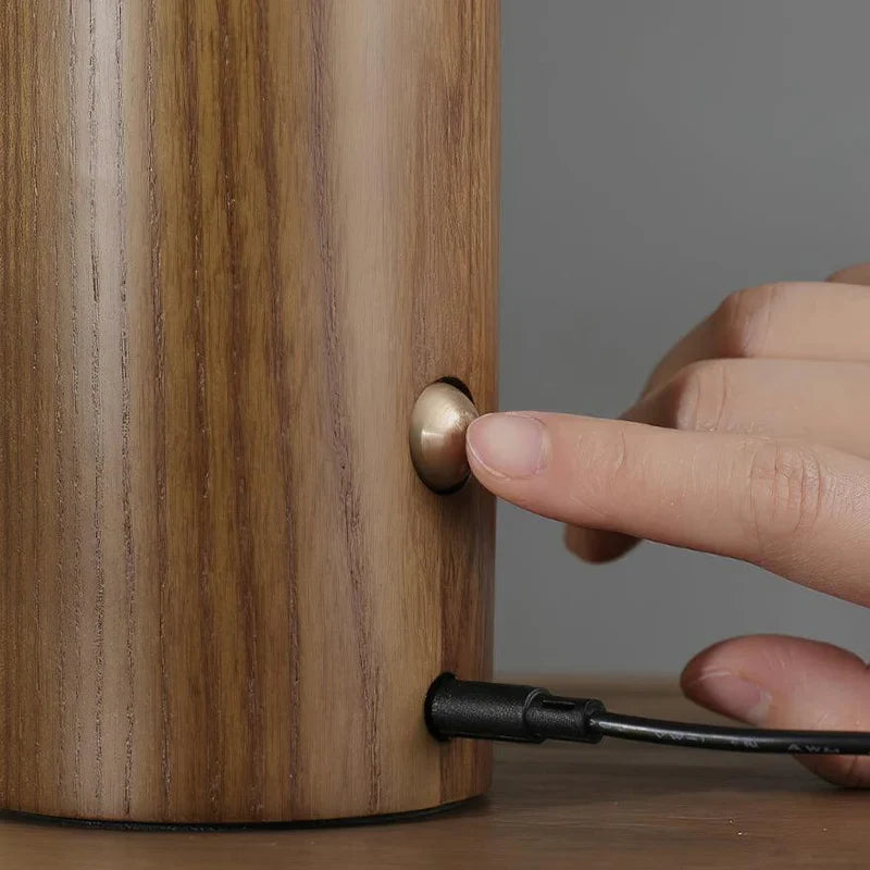 Arco Ash Wood Table Lamp
