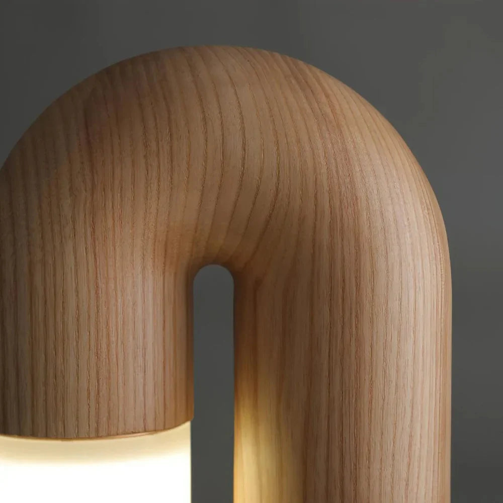Arco Ash Wood Table Lamp