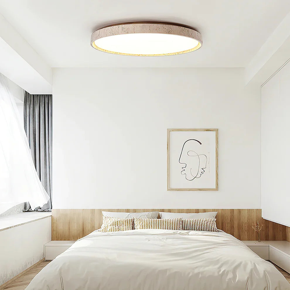 Round Travertine Ceiling Lamp