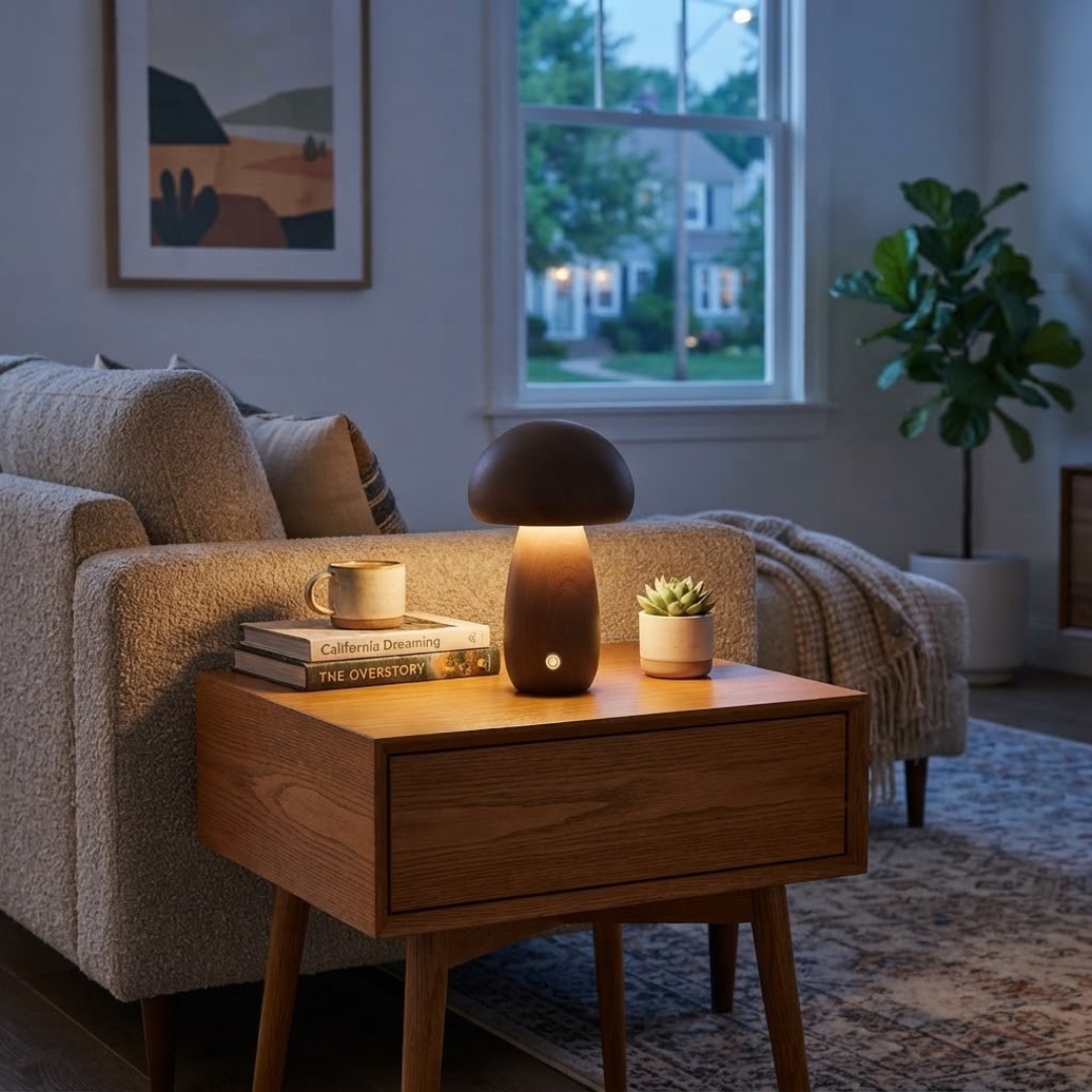 Mushroom Cordless Accent Table Lamp