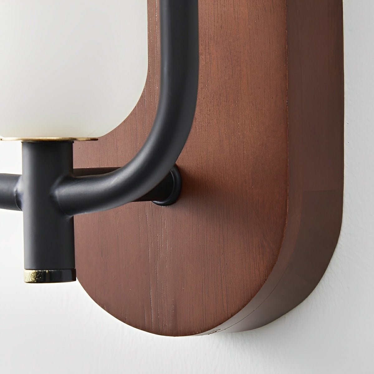 Rowan LED Wall Lamp | Classic Wood & Frosted Glass Glow