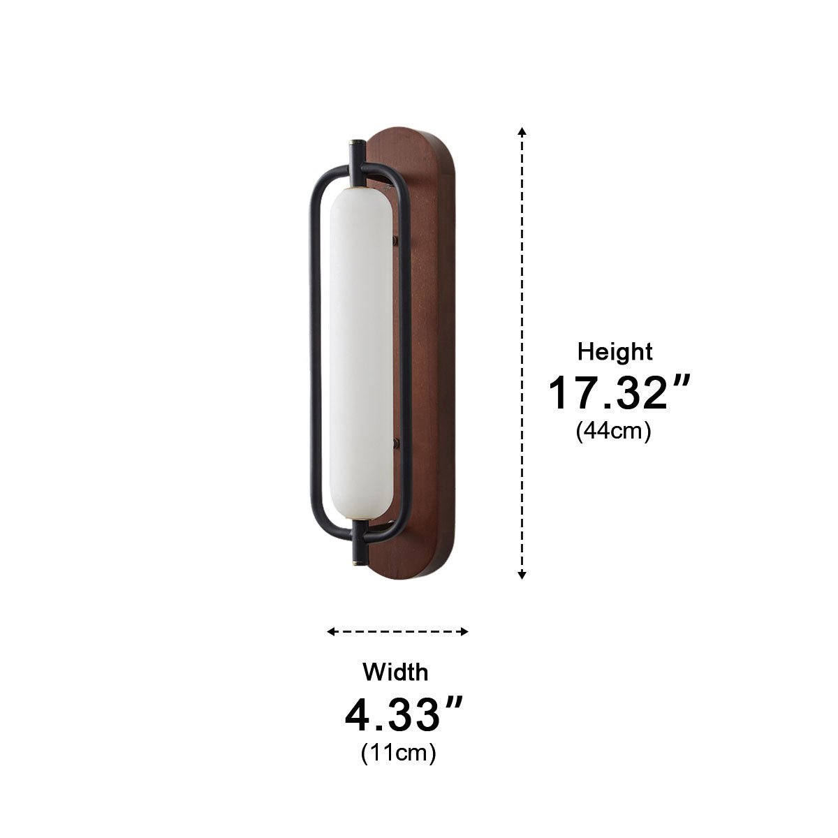 Rowan LED Wall Lamp | Classic Wood & Frosted Glass Glow