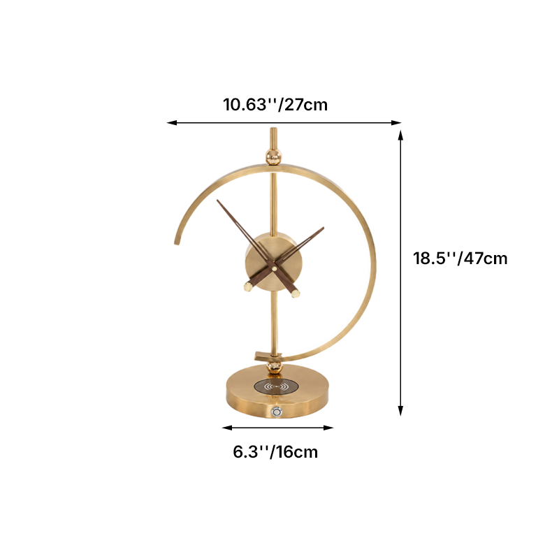 Vintage Clock LED Table Lamp with Touch Control & Dimmable Light