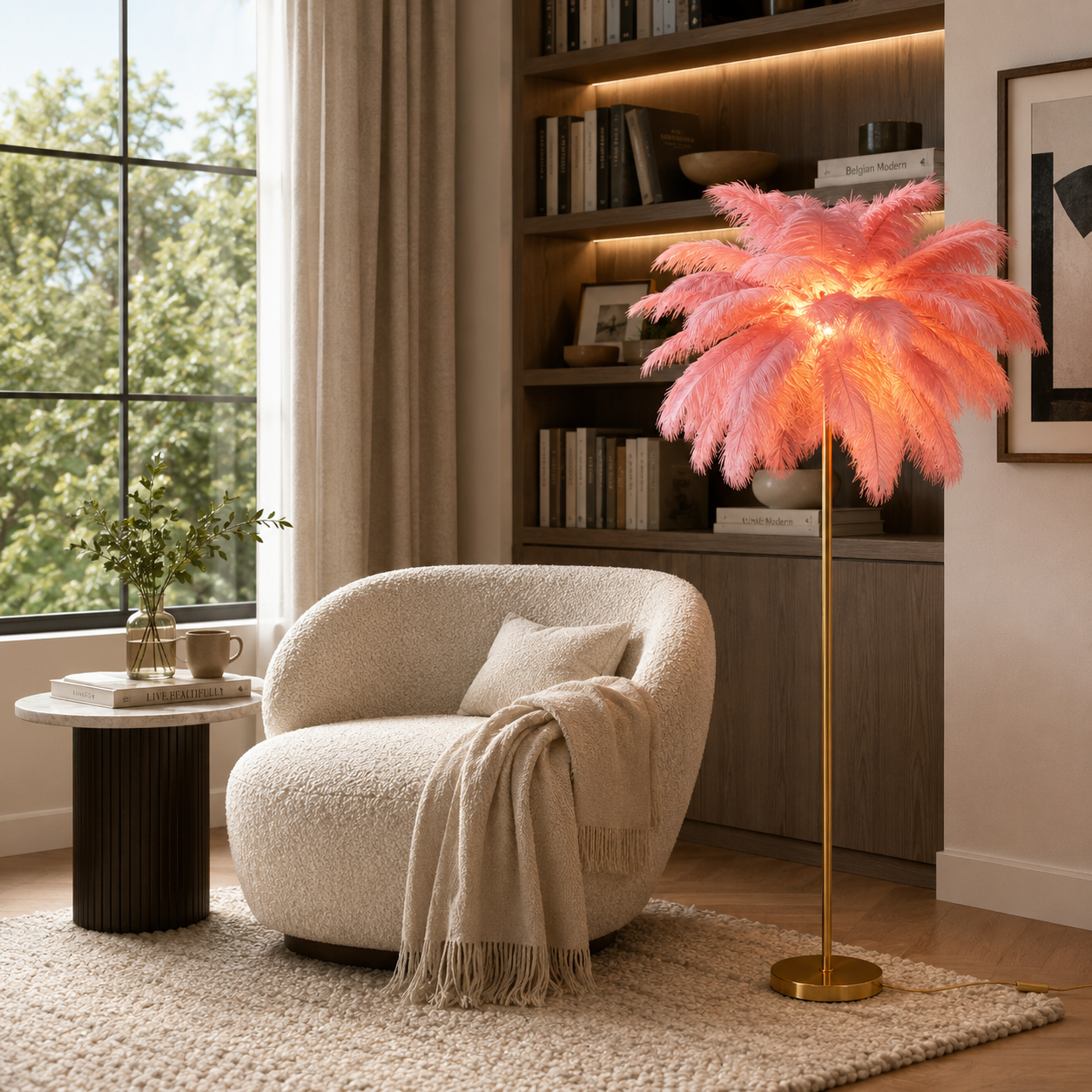 Feather Palm Floor Lamp