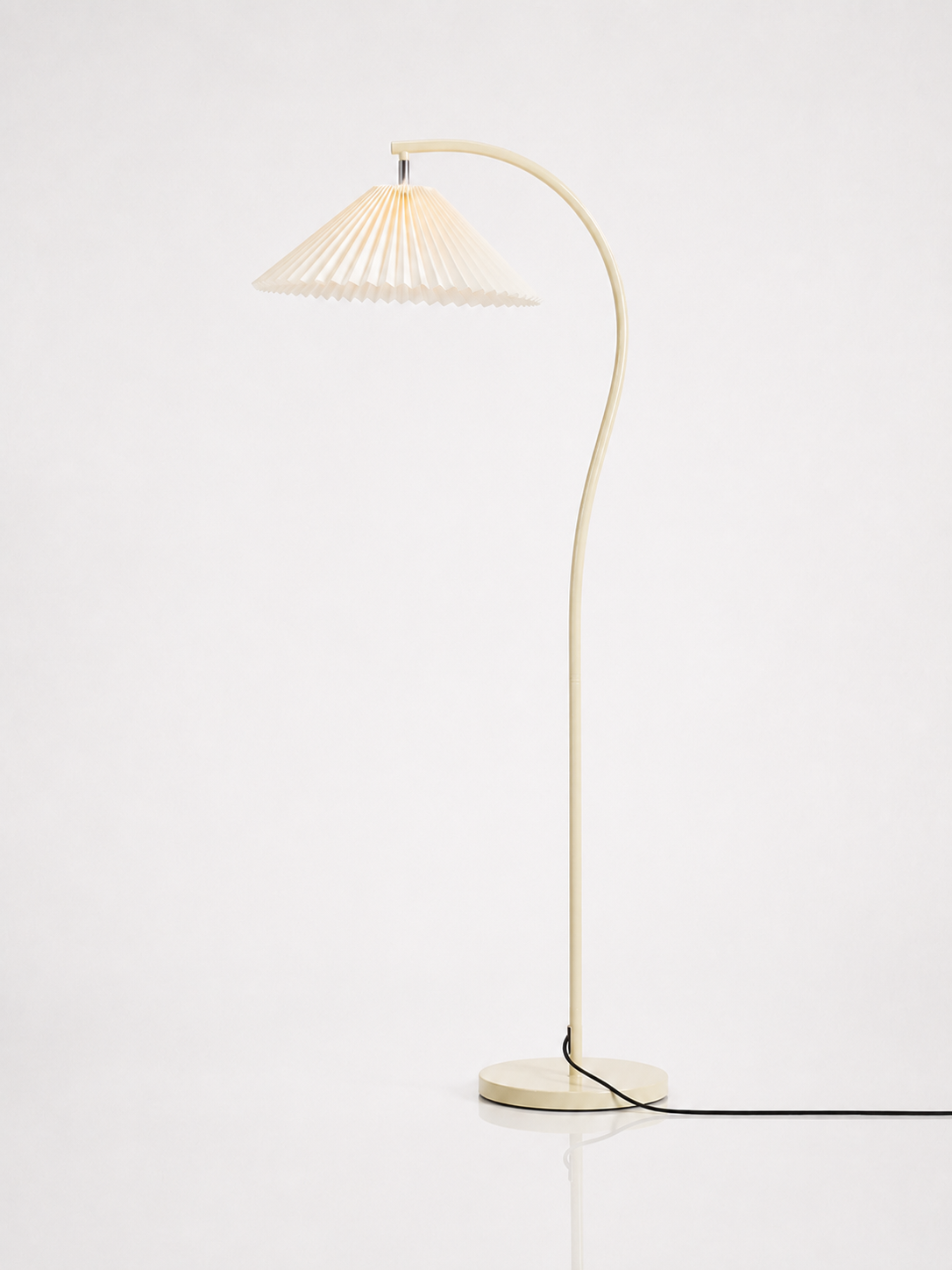 Aureline Pleated Floor Lamp | Black Metal Standing Light with Adjustable Shade