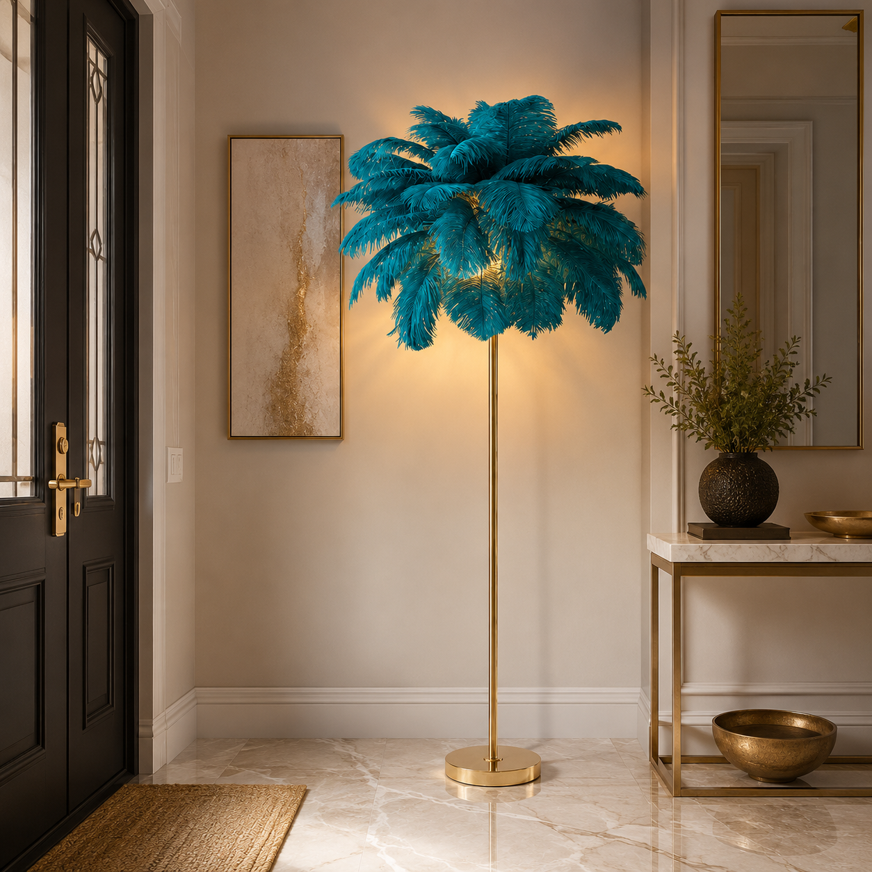 Feather Palm Floor Lamp