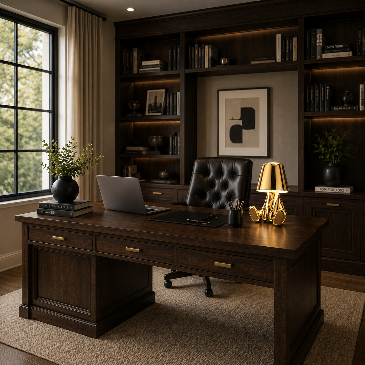Metallic Figurine Table Lamp