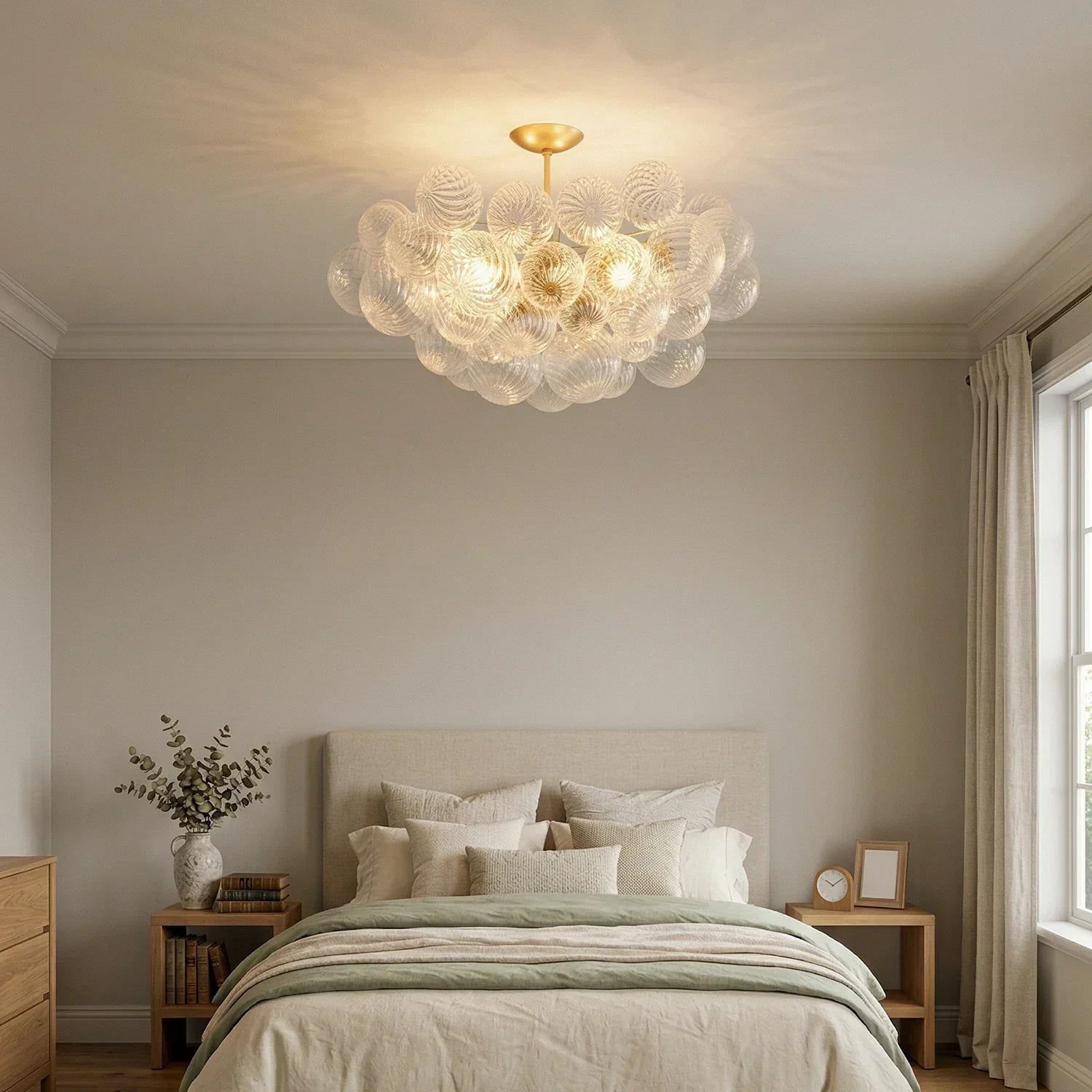 Bubble Glass Flush Mount Ceiling Lamps
