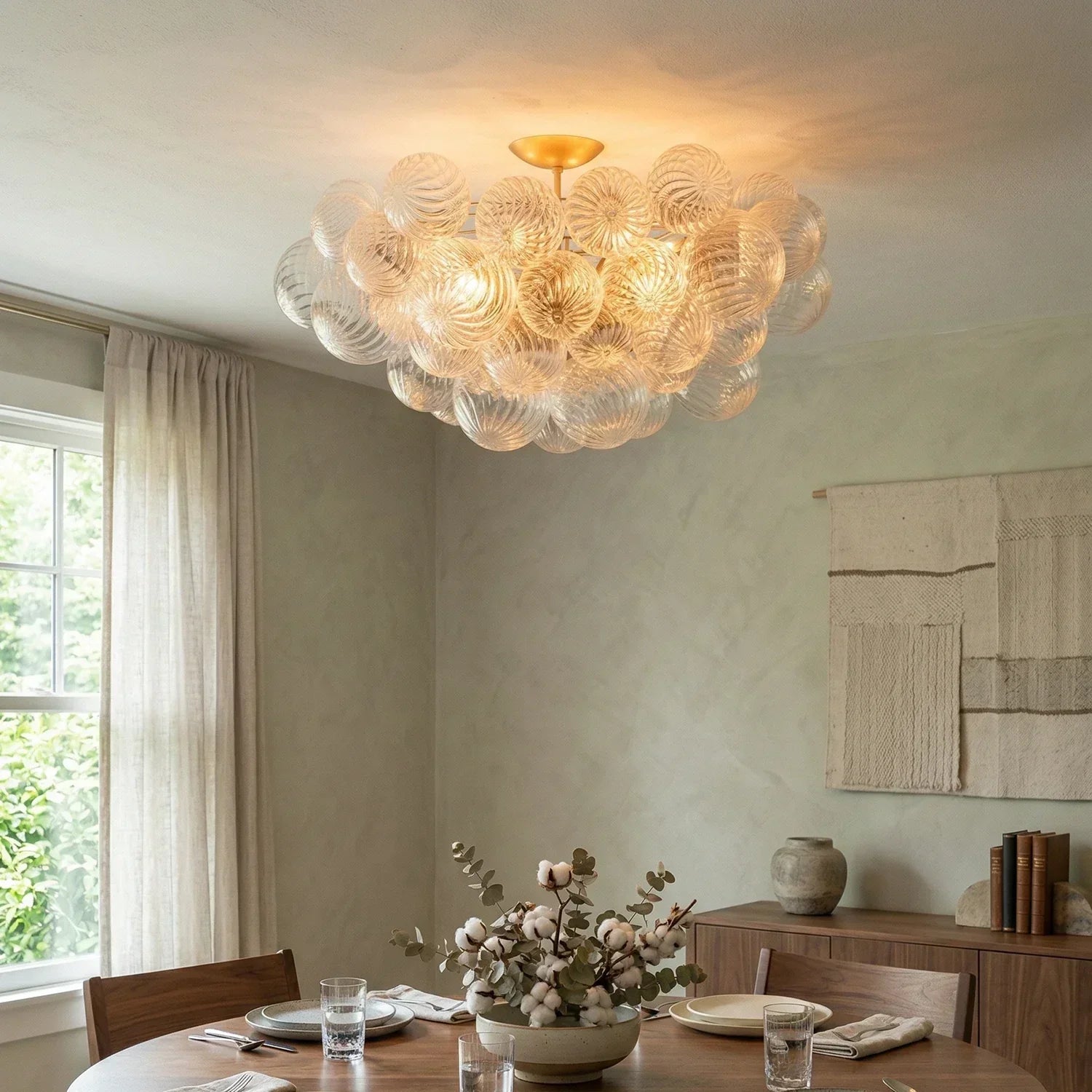 Bubble Glass Flush Mount Ceiling Lamps