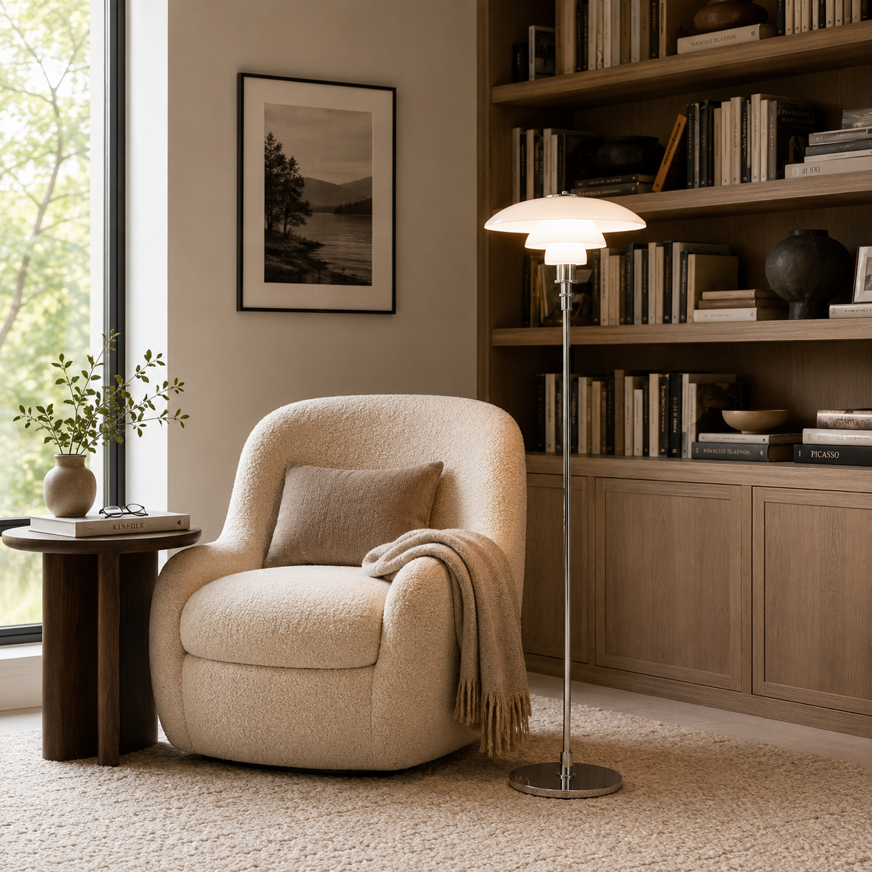 Glass Shade Standing Floor Lamp