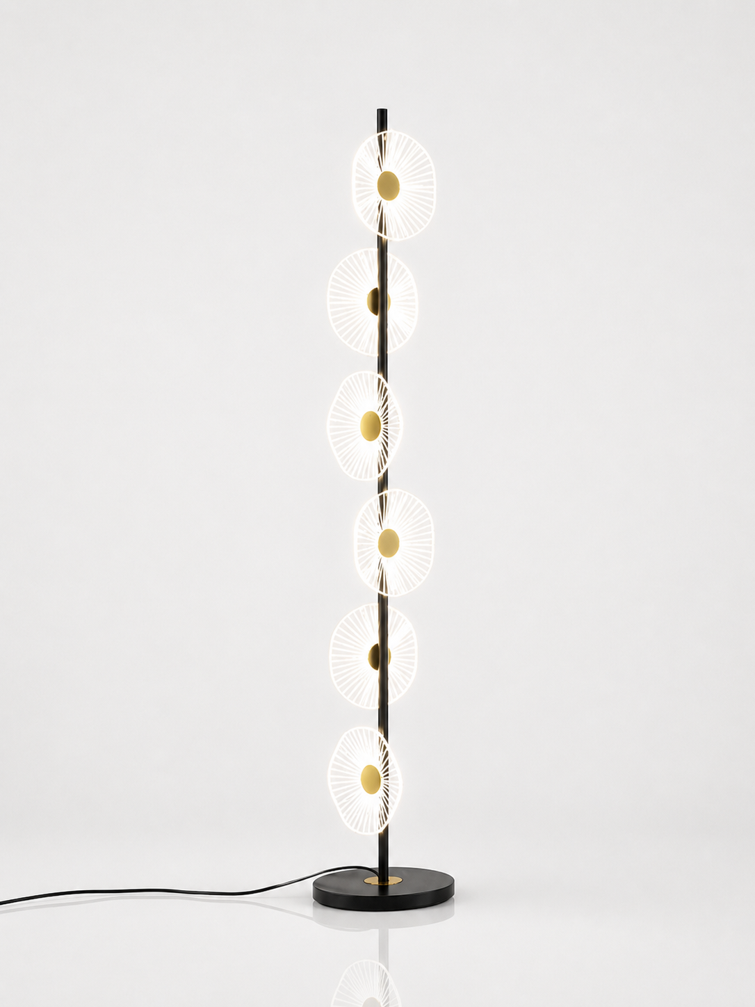 Tiered Marble Floor Lamp with Acrylic Lights