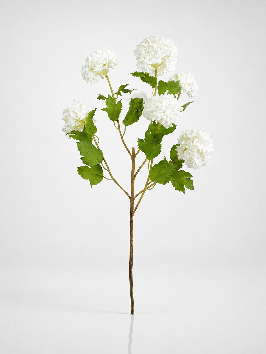 White Faux Hydrangea Stem | 24-Inch Artificial Snowball Flower