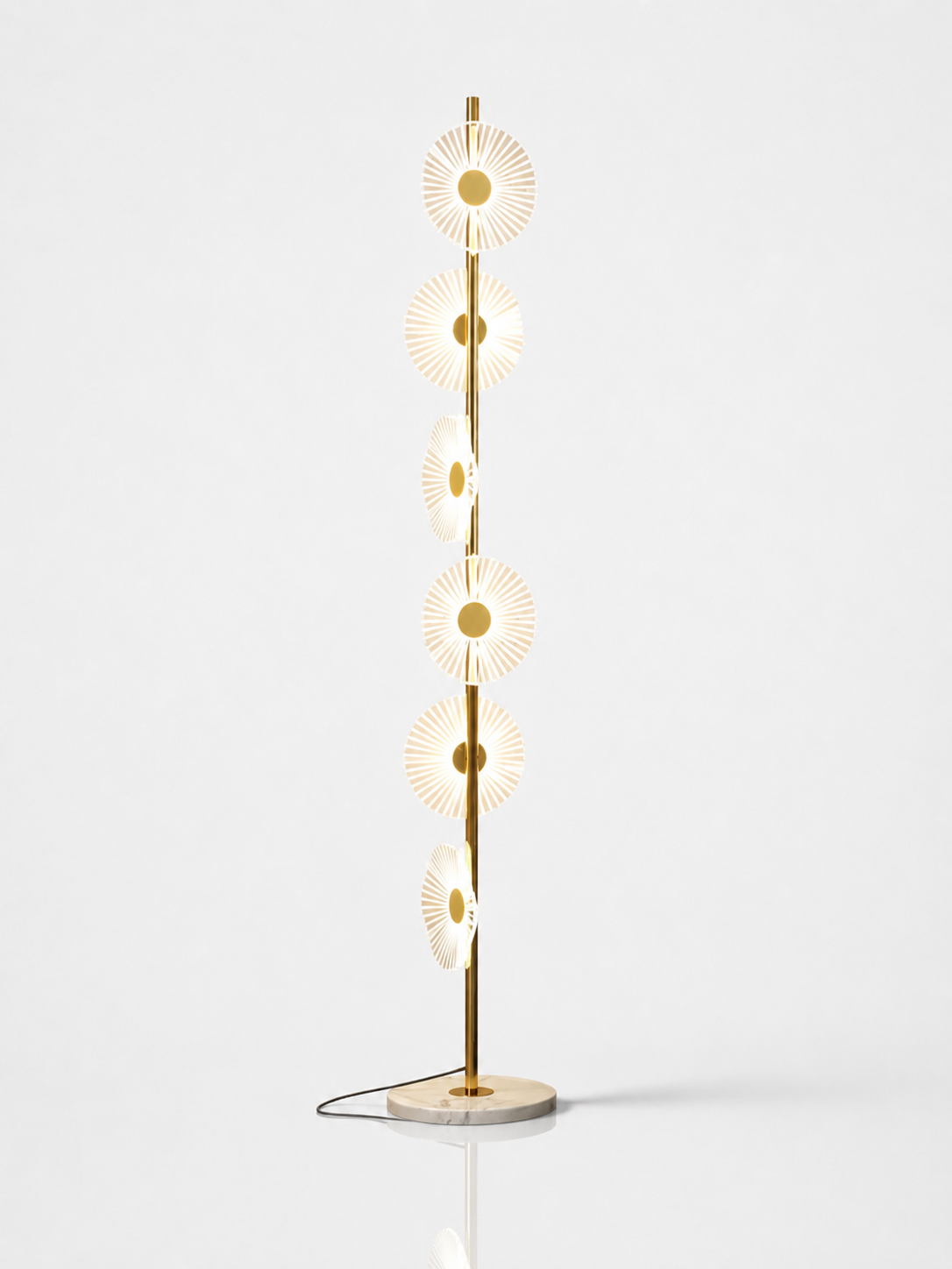 Tiered Marble Floor Lamp with Acrylic Lights